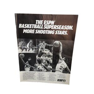 1985 ESPN Basketball Superseason Patrick Ewing Georgetown Original Print Ad